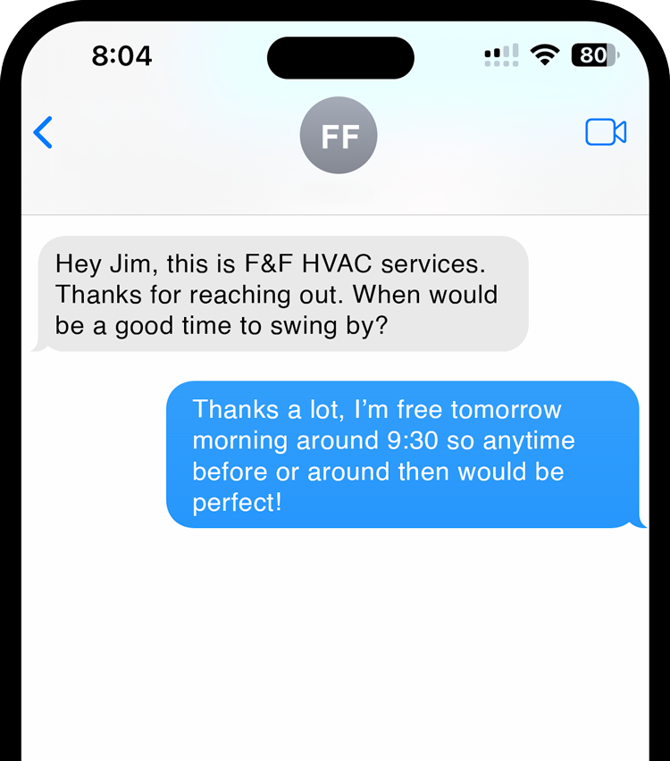 iPhone showing text messaging
